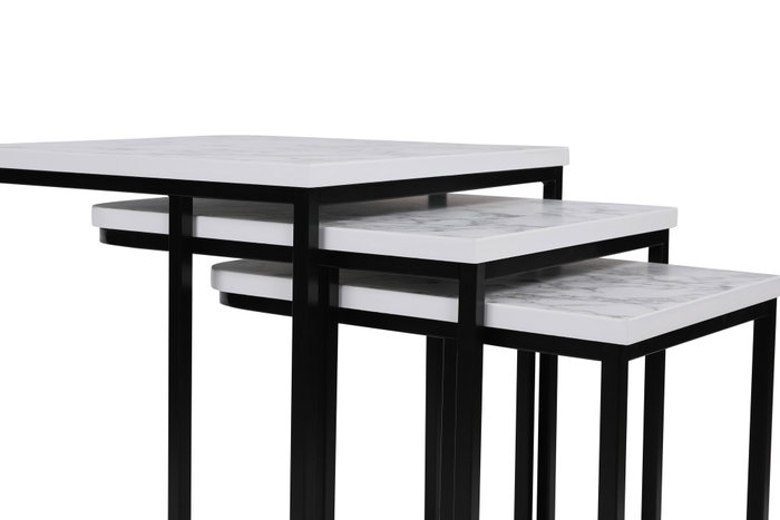 Hanah Home Ce Metal Zigon - 9404 Juego de Mesas Nido (3 Piezas) Blanco y Negro Hanah Home Ce Metal Zigon - 9404 Juego de Mesas Nido (3 Piezas) Blanco y Negro